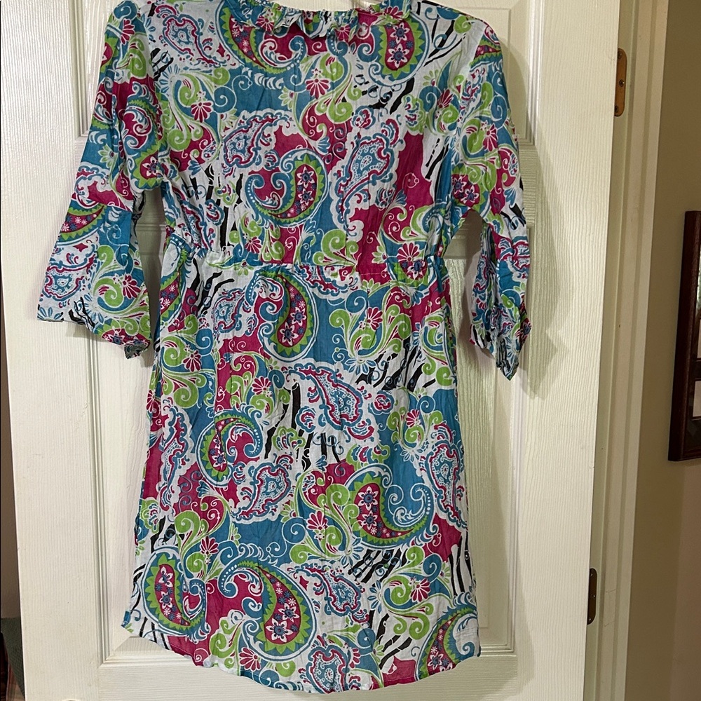 Colorful Paisley Swim Coverup - Picture 6 of 7